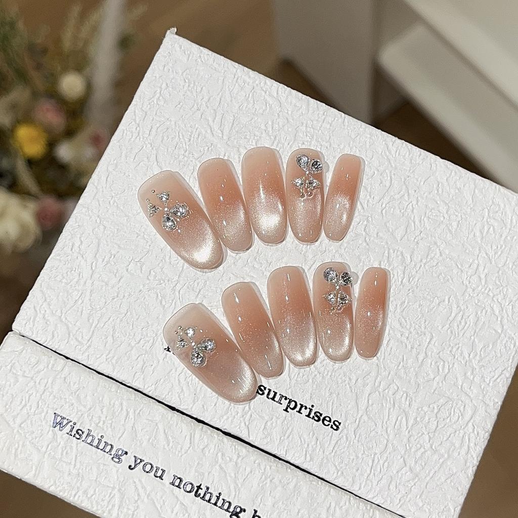 Luoxing Gentle Smudge Blush Daily White Style Glass Bead Cat Eye Butterfly Drilling Wear Armor