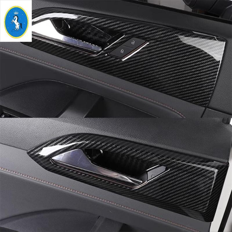 Auto Head Lights Switch / Water Cup Holder Cover Trim Accessories For VW Volkswagen Tharu / Taos 2018 - Carbon Fiber Look