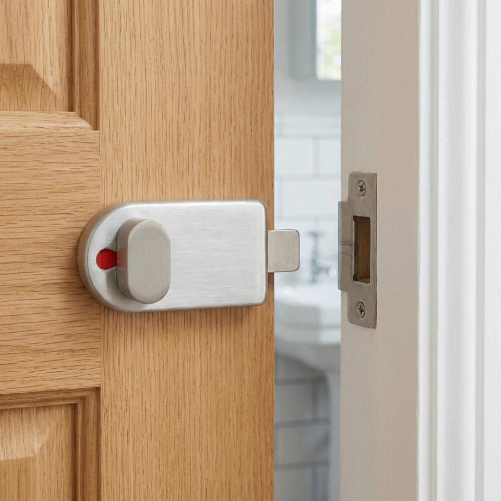 Rust Resistance Indicator Bolt Lock 304 Stainless Steel Public Toilet Lock  Partition Door