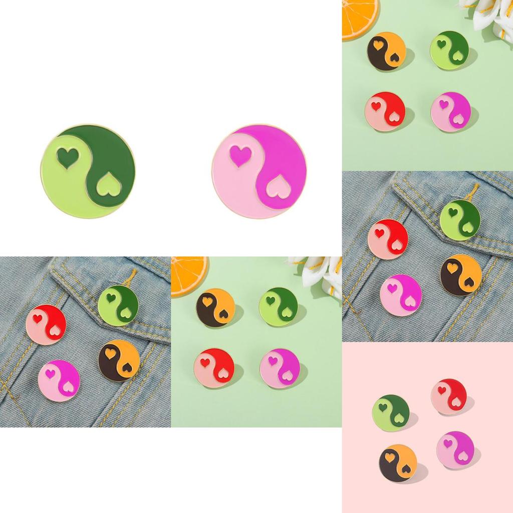 Unique Heart Shaped Alloy Brooch Stylish Fashionable Enamel Badge For Unisex Wear