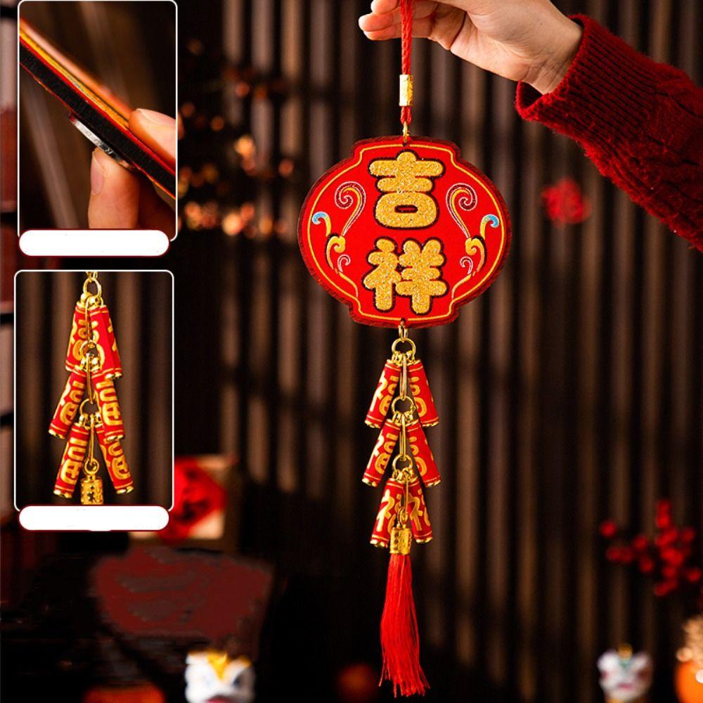 Chinese Style New Years Decoration Red Good Luck Spring Festival Door Decoration Cloth Traditional Horse Year Hanging Ornaments