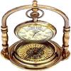 Brass Vintage Victoria London 1876 Table Clock and Compass Shelf Clock Victoria Stand Watch