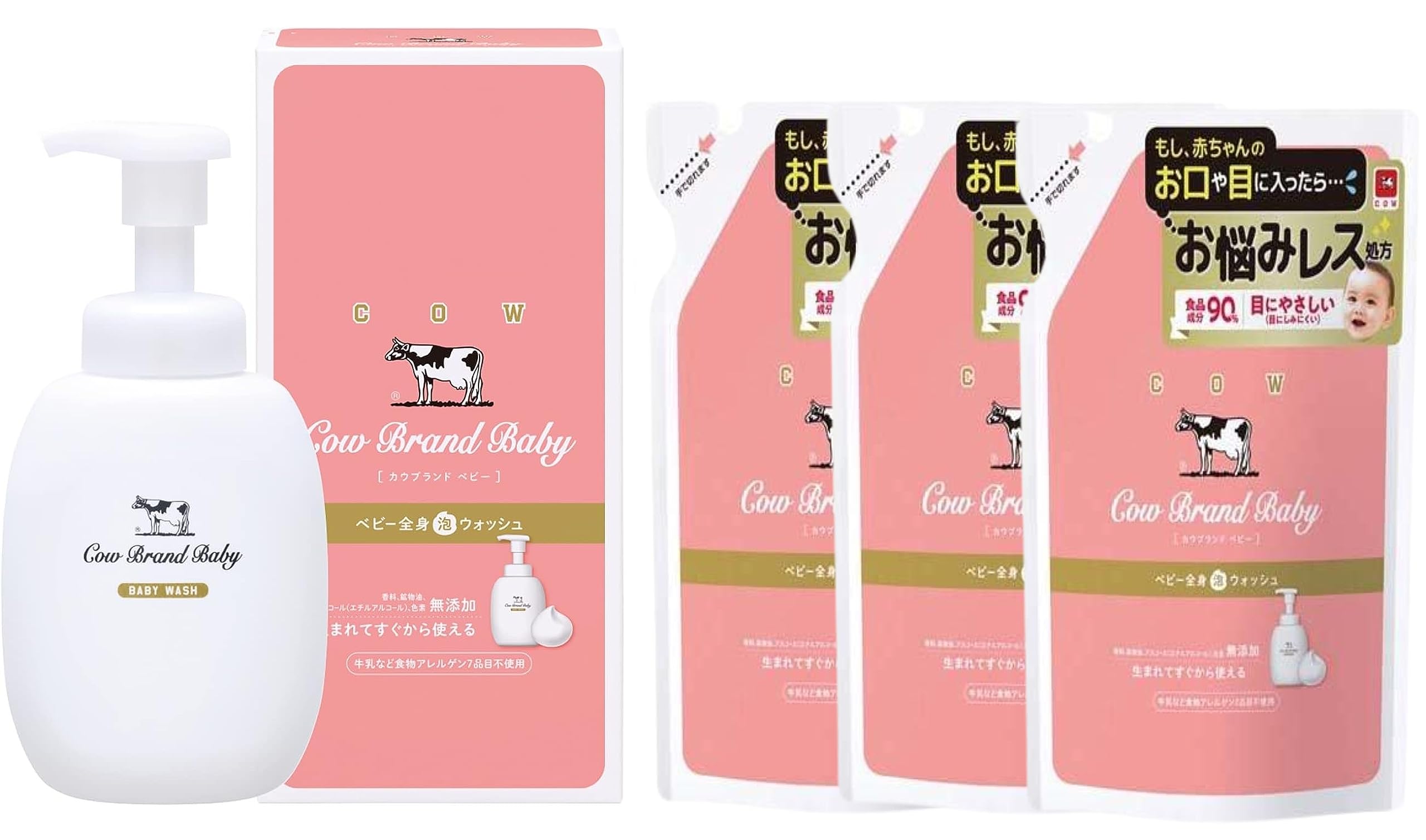 

COW BRAND BABY ПЕНКА ДЛЯ МЫТЬЯ ТЕЛА 1 x 400 мл ФЛАКОН С ДОЗАТОРОМ 3 x 350 мл НАБОР ЗАПАСНЫХ БЛОКОВ +