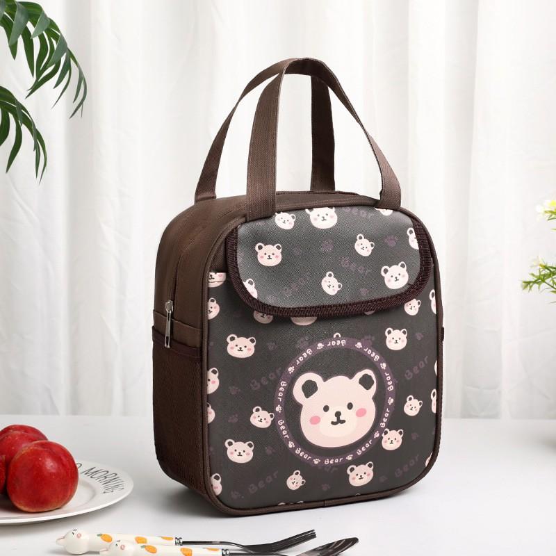 Insulated Lunch Bag Kids Adults - Thick Aluminum Foil Thermal Tote With Handle Cartoon Design Leakproof Food Carrier
