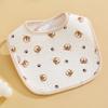 Cartoon Print Baby Bibs Cotton Newborn Saliva Towel New Burp Cloths