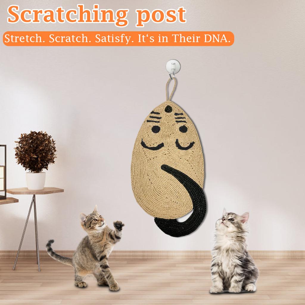 Mouse-Shaped Sisal Cats Scratcher Pad - Hanging & Floor-, Non-Shedding Cats Scratching Toy