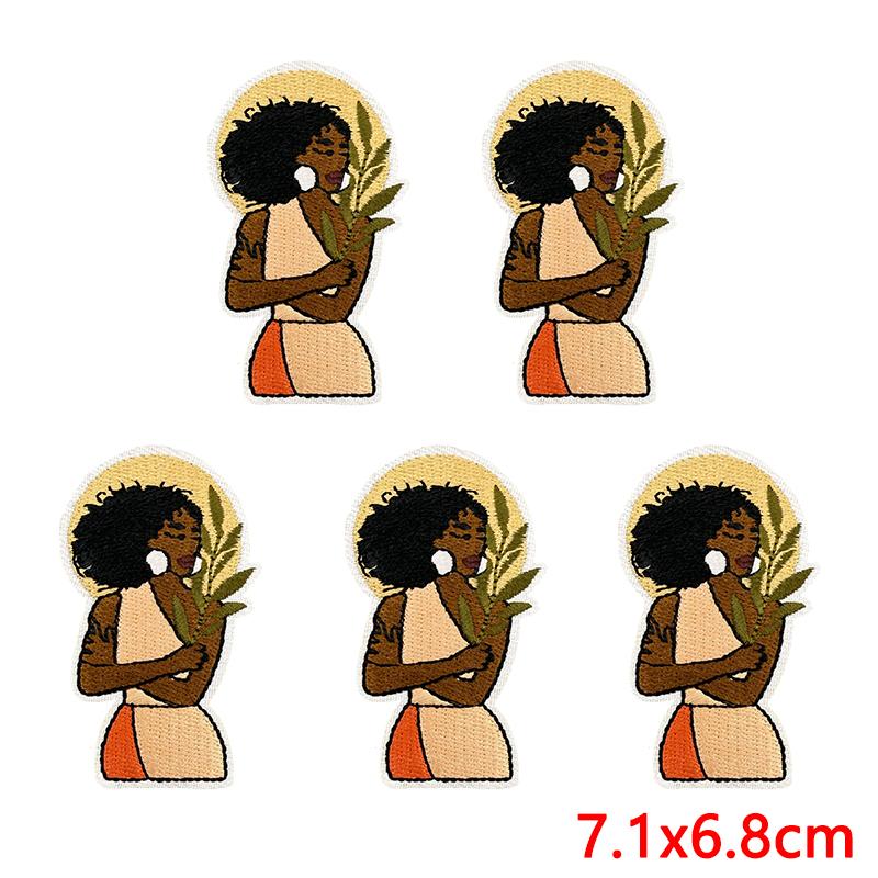 10pcs /Lots Fashion Black Girl Magic Mbroidered Patches Cartoon Letter Slogan Patch Iron On Patches For Clothing Jackets Diy 