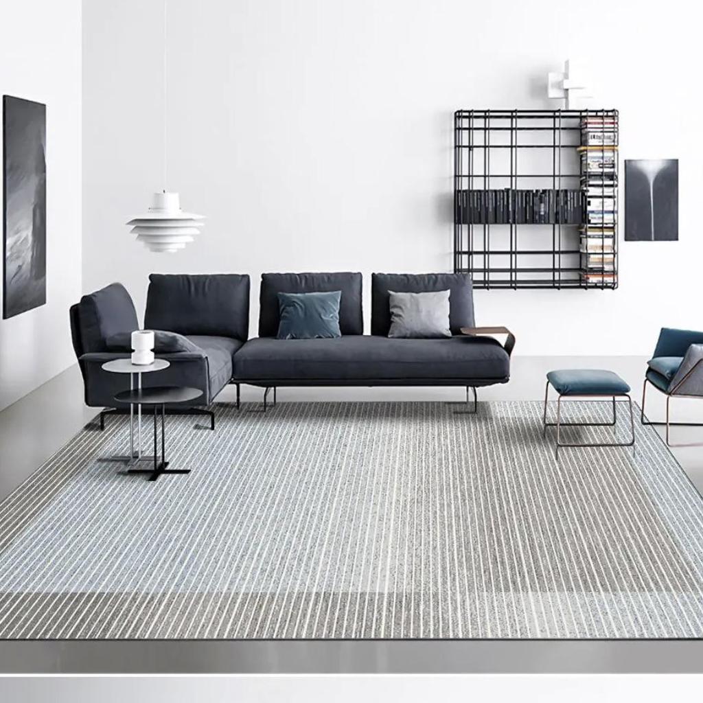 Line Light Luxury Wabi-Sabi Imitation Cashmere Non-Slip Carpet for Living Room, Bedroom, and Porch