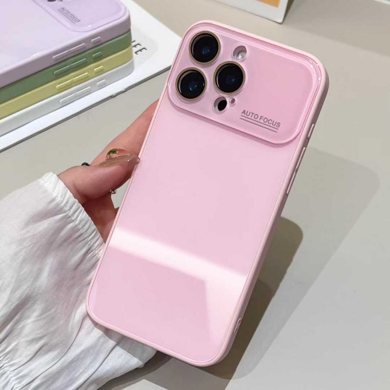 Summer Candy Color Large Window Glass iPhone 17 Pro Max Case for Women - Fits Apple 15 & 14, Minimalist Design for iPhone 13
