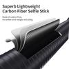 300cm Invisible Selfie Stick Carbon Fiber High Stability Extension Rod with 1/4 Screw Mount for Action Camera Use