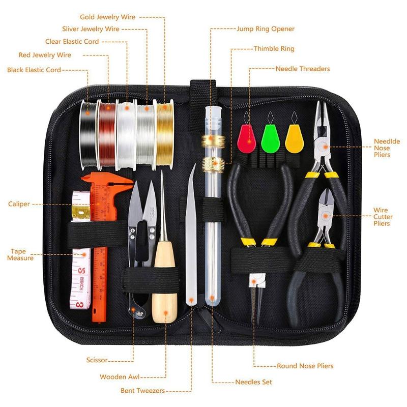 Jewelry Making Supplies Wire Wrapping Kit with Tool, Wire, Jewelry Findings and Pendants for Jewelry Making & Repairing