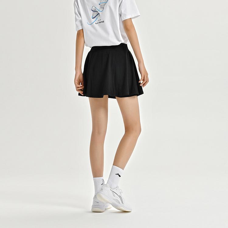 Li Ning Badminton Series Simple Versatile Comfortable Sports Casual Skirt Women Skirts Black ASKU266-1