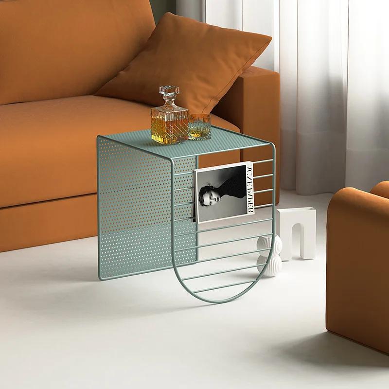 Nordic Multifunctional Wrought Iron Sofa Coffee Table Home Living Room Furniture TV Cabinet Combination Coffee Table Decoration