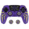 PlayVital Silicone Protective Cover for PS5 Cyber Spider Includes 2 Thumb Grip Caps and 6 Compatible with Charging Dock Purple Green Controller,