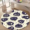 1PC Pumpkin Halloween Office Round Area Rug, Mat Suitable For Office, Under Office Chairs Bedroom Living Room Home Decor, Room Deco
