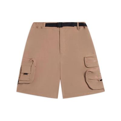 Sportmode-Serie Unifarbene Shorts mit mehreren Taschen und elastischem Bund, gewebt, Herren Unterteile, Lebkuchen-Braun AKSSA35-2