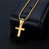 Fashion Small Faith Cross Pendant Necklace Female Gold Silver Color Stainless Steel Snake Chain For Women Religious Jewelry Gift