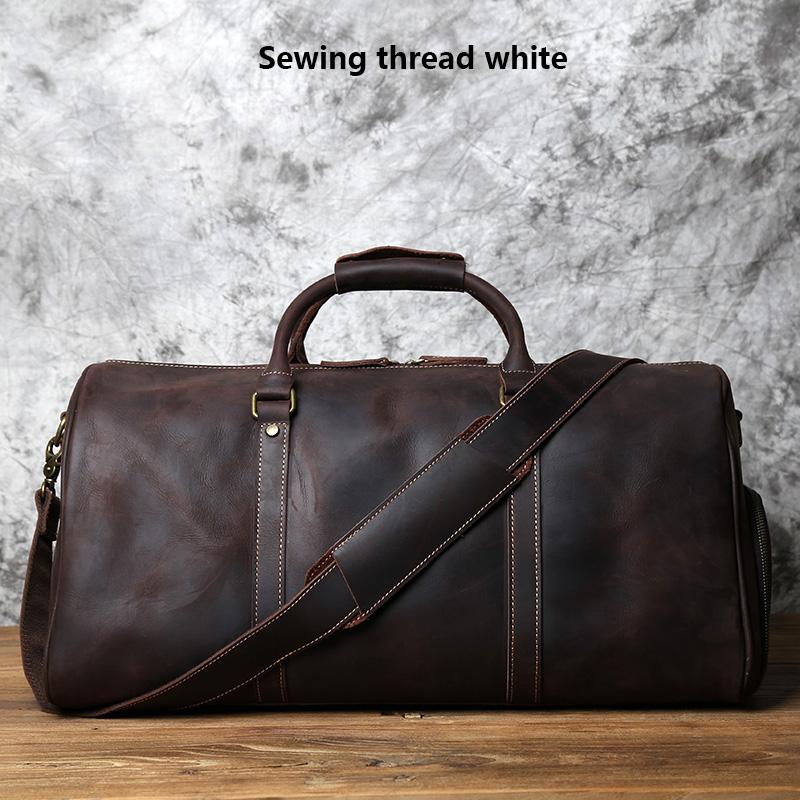 Retro Leather Bag First Layer Cowhide Large Bag Business Trip Handbag Shoulder Messenger Bag