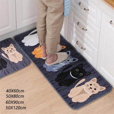 Tappetino Tappetino Animale Gatto Stampato Bagno Cucina Tappeto Zerbino Camera Tappeto antiscivolo