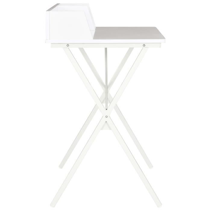 Bureau d'angle blanc VIDAXL - Design contemporain - Avec dossier surélevé et petits compartiments