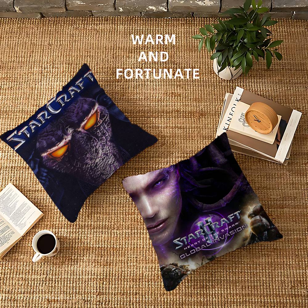 S-Starcraft 2 Pillowcase Toon Gift Cushion Cover Bedroom Home Sofa Chair Seat Decor Pillow Case
