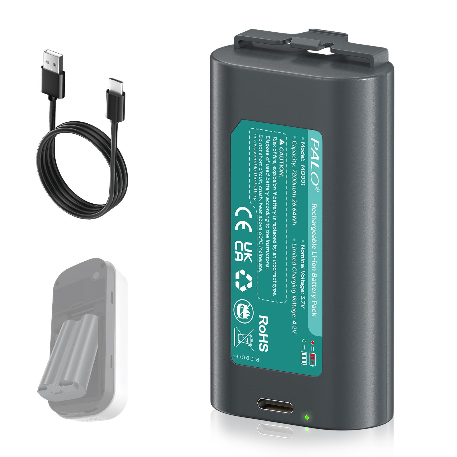 

7200mAh Replacement Lithium Battery with USB-C Fast Charging for MyQ Garage Door Keypad myQ Smart Garage Video Keypad 1pcs