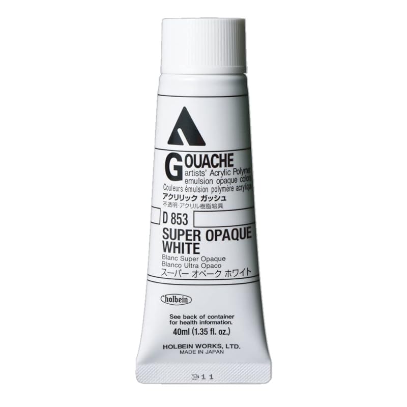 

holbein acrylic gouache D853 40ml super opaque white 7853