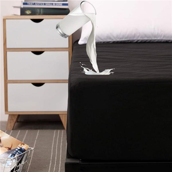 New Solid Bed Mattress Cover 99%Waterproof Mattress Protector Pad Fitted Sheet Separated Water Bed Linens with Elastic Multi Size