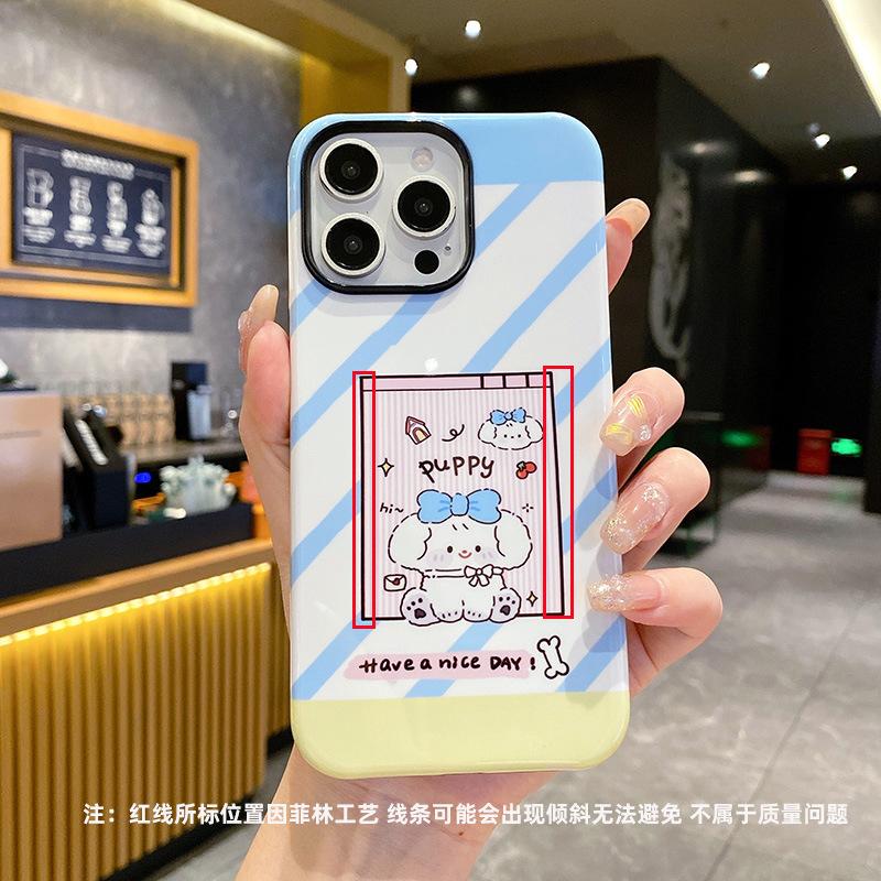 Hairstyle Puppy for Apple 17promax Cartoon Cute for IPhone16pro Lens All-Inclusive 15 New Style 14
