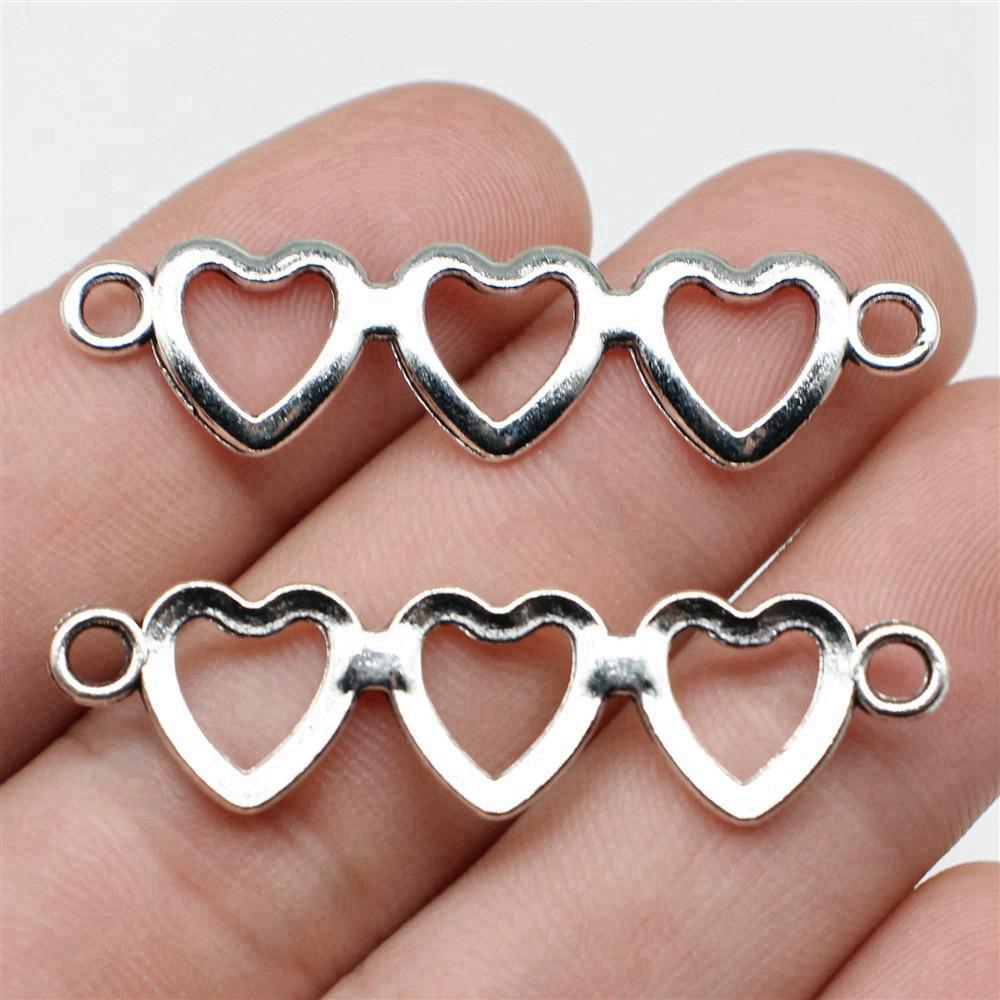 Heart Connectors Love Symbol Antique Bronze Zinc Alloy Jewelry Making DIY Jewelry Making Style Pendant Connectors