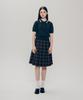 Yale Check Pleated Skirt_Brown