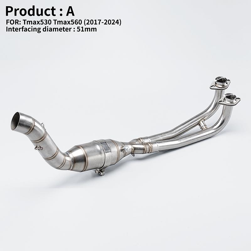For Yamaha TMAX 530 560 TMAX530 Tmax560 17-23 Motorcycle Exhaust System Modify Stainless Titanium Alloy Slip On Front Pipe 51mm