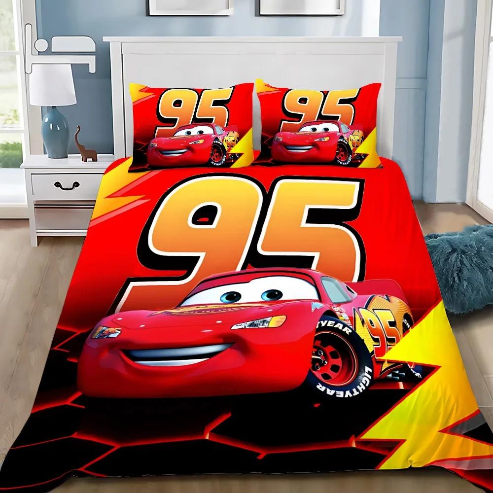 3D Druck Lightning McQueens Auto Bettwäsche Set, Mädchen Erwachsene Einzelbett Twin Queen Größe, Bettbezug Kissenbezug Bettwäsche