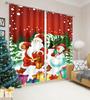 Christmas Pattern Thick Blackout Curtain Printed Partition Kitchen Door Decorative Cartoon High Shading Drapes Cafe Restaurant