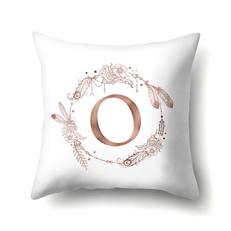 Polyester Pillow Case Home Ins Style Decorative Print Pillow Case 26 English Letter Cushion Cover