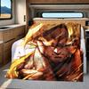 1PC Son Goku  Print Flannel Blanket, High quality All Seasons, Home Decor, Warmth and Comfort, Perfect for Christmas Gifts