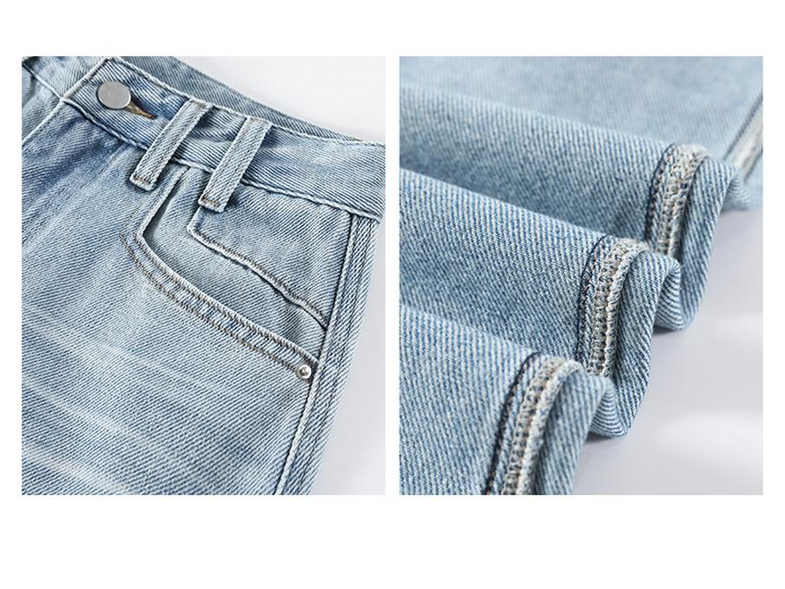 Spring 2025 Women's High Waist Retro Blue Wide-Leg Jeans - Floor-Length, Slimming, Loose Fit.