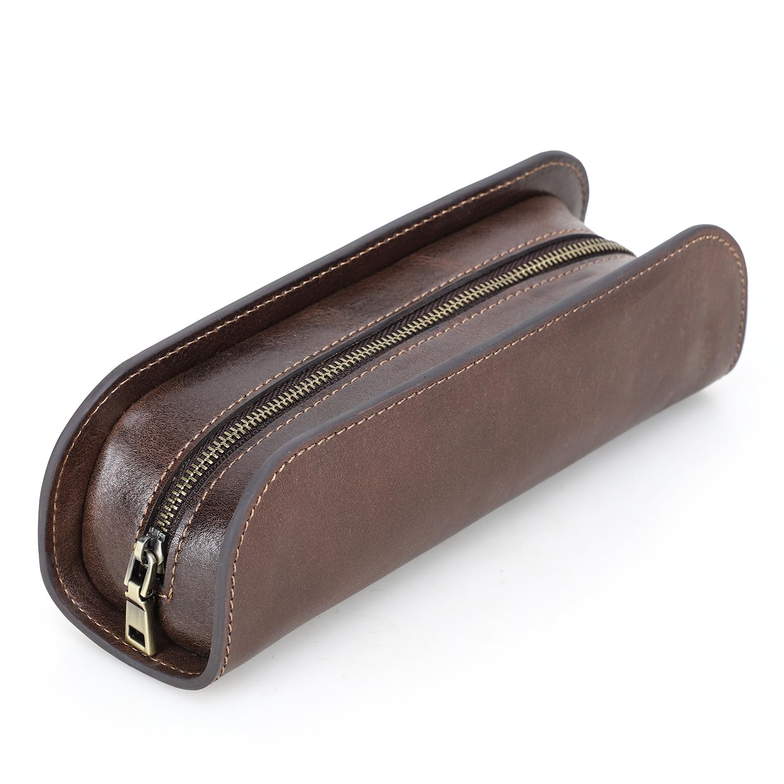 

семья Натуральная кожа Ручка Большая вмещает 20 Перьевая Простая и Компактная Кожаный Карандаш Темная Ручка Идеальный Подарок для Старшеклассников и Работающих кофейный