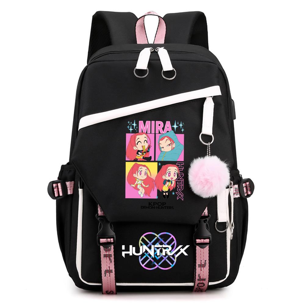 Anime K-pop Demon Hunters Tryckt Ryggsäck med Stor Kapacitet för Tonåring Student Flicka Pojke Tillbaka Till Skolan Bokväska Kvinnor Vattentät Resväska Barn Gåva