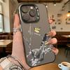 Ink Painting of Bird and Flower Phone Case for Iphone 16 15 14 13 12 11 Pro Max Shockproof Anti-Scratch Protective Hard Cover