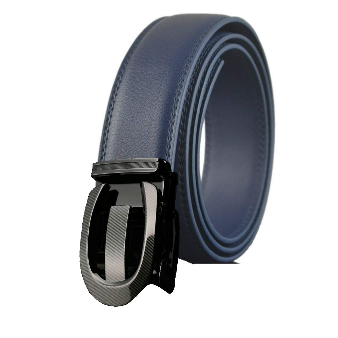 

Ремень из натуральной кожи FleurUneffe с регулируемым ремнем № и доступный в темно-синем цвете и стильный для и мужского размера, отверстия, автозамок, белый, красный, (U Navy)