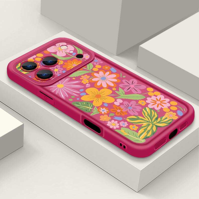 Skal med rosa blomstermönster för iPhone 17 Air 16e 16 15 14 Pro Max 13 17 Pro Max 17 Pro 17 Stöttåligt Mjukt TPU Silikon Telefonskal Funda