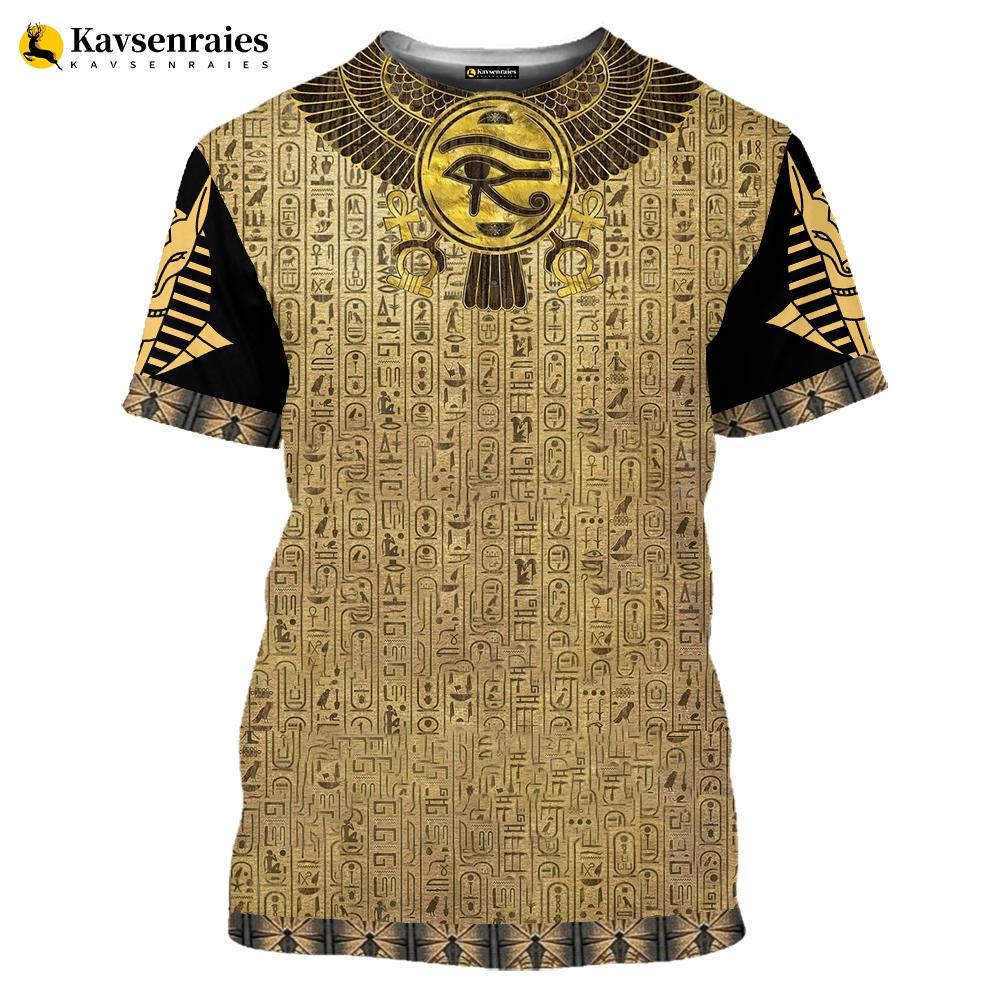 Altägyptisches Horus 3D-Druck T-Shirt Gott Auge Ägyptens Pharao Anubis Grafik T-Shirt Männer Frauen Lässig Streetwear Tops
