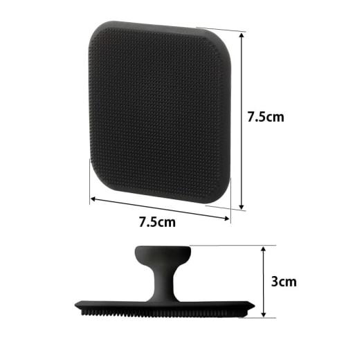 Yamazaki Magnetic Sanitary Silicone Sponge, Black, W7.5 x D7.5 x H3cm, Tower, Floating Storage, for Bathroom Sinks and Cleaning, Product Number: 1843