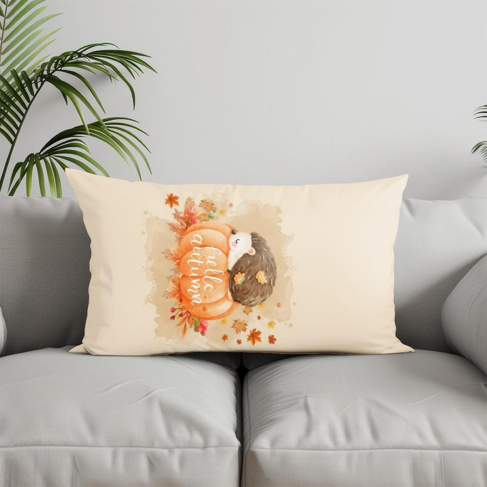 Home Decor Autumn-themed Coffee & Pastry Pillow Suitable For Sofa Bedroom Car Pillow Cover Cushion Rectangular Back Cushion