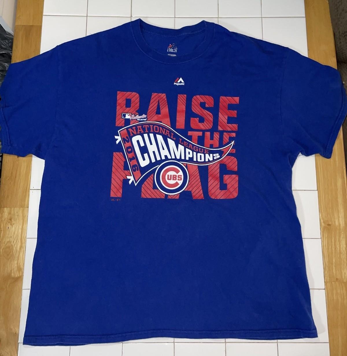 2016 MAJESTIC MLB CHICAGO CUBS NL CHAMPIONS Blue  XL Tee Unisex T-Shirt XXL