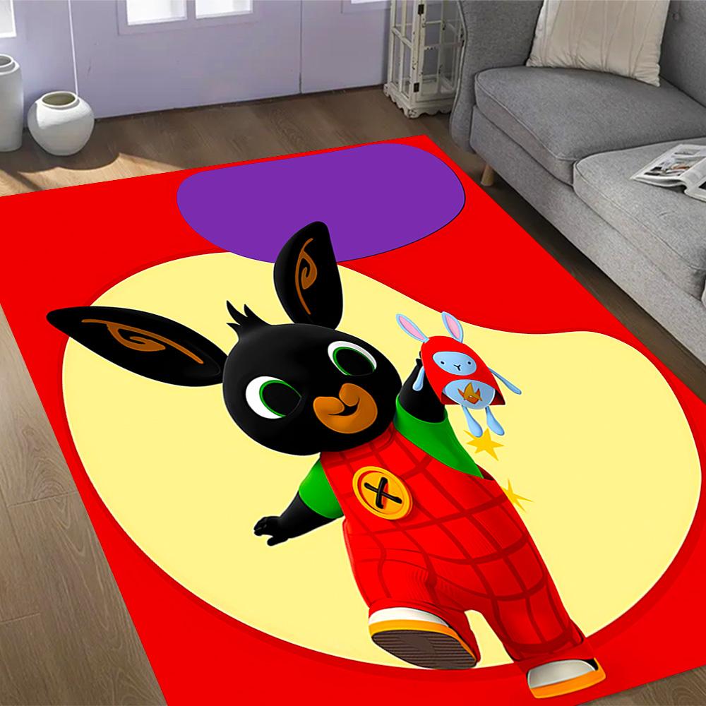 Bing Bunny And Friends Themed Anti-Slip Rugs - Polyester Home Decor, Suitable for Bedrooms, Living Rooms, Doorways, Studios, and Decorations
