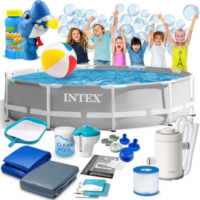Frame Garden Pool 305 X 76 Cm 15-in-1 INTEX 26702 + Bubble Machine for FREE
