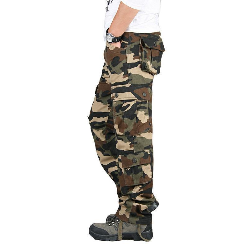 Multi-functional Outdoor Casual Pants Men Camouflage Pants Multi-pocket Overalls Trousers