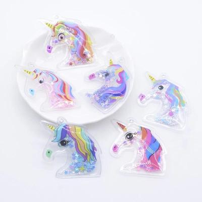 12Pcs 38*38mm Printed Colorful Unicorn Sequins Appliques for DIY Headwear Clips Bow Pendant Decor Accessories Clothes Patches